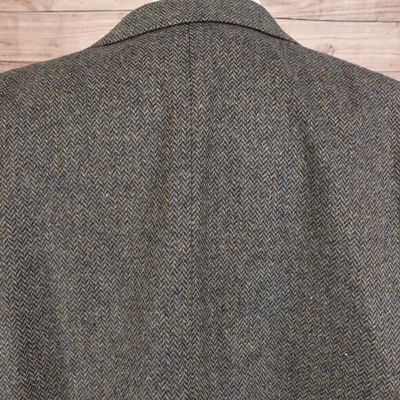 VINTAGE BROOKS BROTHERS USA MADE TWEED HERRINGBONE SPOT COAT MENS SZ 46R 46 REG - Picture 5 of 8
